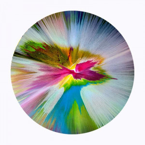 Spinpainting in Leipzig. Ergebnis des kreativen Workshops bei Studio Zuber. Leinwand